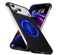 GRECAZO Magnetic Ultra Thin Frosted Designed for iPhone 17 Pro Max Frameless Case 6.9 inch [Compatible with MagSafe] Slim Minimalist Lightweight Matte Hard Cover Protective Borderless Case-Black