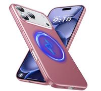 GRECAZO Magnetic Ultra Thin Frosted Designed for iPhone 17 Pro Phone Case 6.3 inch(2025) Slim Minimalist Lightweight Matte Hard PC Compatible with MagSafe Cover Protective Bumper Case-Dawn Pink