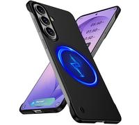 GRECAZO Magnetic Ultra Thin Frosted Designed for Samsung Galaxy S26 Frameless Case 6.3"[Compatible with MagSafe] Slim Minimalist Lightweight Matte Hard Cover Protective Borderless Case-Black