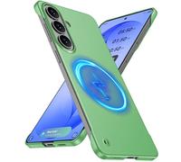 GRECAZO Magnetic Ultra Thin Frosted Designed for Samsung Galaxy S26 Plus Frameless Case 6.7"[Compatible with MagSafe]Slim Minimalist Lightweight Matte Hard Cover Protective Borderless Case-Light Green