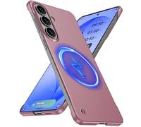 GRECAZO Magnetic Ultra Thin Frosted Designed for Samsung Galaxy S26 Plus Frameless Case 6.7"[Compatible with MagSafe] Slim Minimalist Lightweight Matte Hard Cover Protective Borderless Case-Dawn Pink