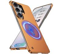 GRECAZO Magnetic Ultra Thin Frosted Designed for Samsung Galaxy S26 Ultra Frameless Case 6.9"[Compatible with MagSafe] Slim Minimalist Lightweight Matte Hard Cover Protective Borderless Case-Orange