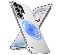 GRECAZO Magnetic Ultra Thin Frosted Designed for Samsung Galaxy S26 Ultra Frameless Case 6.9"[Compatible with MagSafe] Slim Minimalist Lightweight Matte Hard Cover Protective Borderless Case-Silvery