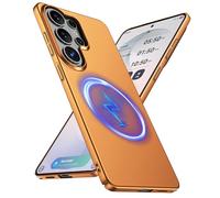 GRECAZO Magnetic Ultra Thin Frosted Designed for Samsung Galaxy S26 Ultra Phone Case 6.9 inch Slim Minimalist Lightweight Matte Hard [Compatibility with MagSafe] Cover Protective Bumper Case- Orange