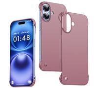 GRECAZO Ultra Thin Frosted Designed for iPhone 16 Frameless Case 6.1 inch Slim Minimalist Lightweight Matte Hard Cover Protective Borderless Case- Dawn Pink