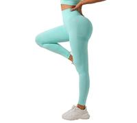 GRECERELLE Gym Leggings for Women Elasticated Waist Softness Elastic Butt Lifting Opaque Tummy Control Trousers Yoga Workout Running Walking Pants for Ladies (Light Green, L)