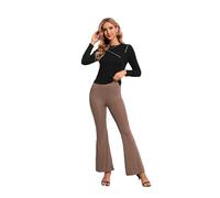 GRECERELLE Womens High Waisted Leggings Buttery Schlaghosen Soft Stretchy Tummy Creamlush Workout Gym Yoga Pants Slim Tights (Khaki, L)