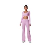 GRECERELLE Womens High Waisted Leggings Naked Feeling Soft Stretchy Tummy Scrunch Butt Workout Gym Yoga Pants Slim Tights (Lilac, S)