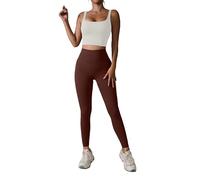 GRECERELLE Womens High Waisted Leggings Seamless Butt Lifting Soft Stretchy Tummy Scrunch Butt Workout Gym Yoga Pants Slim Tights (Chestnut Coffee, S)