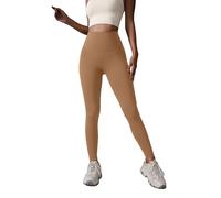 GRECERELLE Womens High Waisted Leggings Seamless Butt Lifting Soft Stretchy Tummy Scrunch Butt Workout Gym Yoga Pants Slim Tights (Desert Yellow, M)