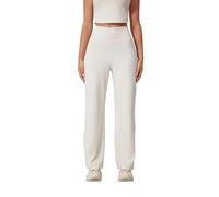 GRECERELLE Women's High-Waisted, Solid Color, Stretchy Yoga Pants - for Gym and Beyond (White, XL)