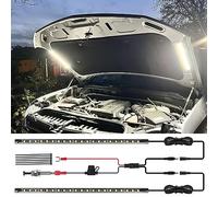 GreceYou 2-in-1 Under Hood LED Light Kit, Waterproof 12V Car LED Light Bar Car Underhood Work Lights with Automatic On/Off, 2pcs 36cm/14.17in 21LEDs Light Strip Kit, Universal Fits Any Vehicle