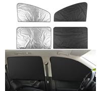 GreceYou Car Side Window Sun Shades, Universal Magnetic Sunshades Privacy Curtains, Protection from Sun Heat and UV, Car Front Window Shade for Baby (Silver+Black, 4pcs Front+Rear Windows)