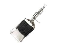 "Grecian" Brushed Pewter Finish Fireside Brush & Pan Set - Heavy Duty Fireplace Tool with Ergonomic Handles - Compact Ash & Debris Removal, Hearth Accessories for Log Burner Open Fire Fire Pit