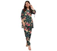 GRECIILOOKS Anarkali Women's Kurta Set - Viscose Rayon Printed Kurta and Straight Pants | Traditional Indian Festive Outfit for Functions and Puja | Trendy Look for Travel and, Green, L