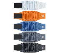 Grecle 5 Pack Male Dog Diapers, Reusable Belly Bands for Large Male Dogs, High Absorbing, Leak-proof, Breathable, Comfortable, Adjustable, Gray, L Size