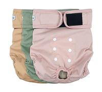 Grecle Washable Female Dog Diapers - Premium Reusable Diapers for Doggie in Heat - Highly Absorbent Dog Diapers Female for Pet Incontinence with Adjustable Snaps (Pink, L)