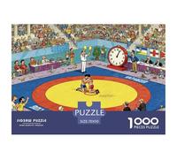 Greco-Roman Wrestling Wooden Jigsaw Puzzle Waterproof 1000 Piece Puzzles for Adults Gifts Colourful Challenging Games