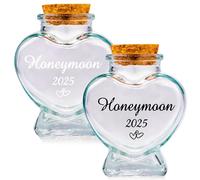 Gredstar 2 Pcs Honeymoon Sand Keepsake Jar Sand Bottles Keepsake Glass Bottles with Cork Lids Decorative Jars Sand Container Honeymoon Gift for Newlywed Couple (Honeymoon)