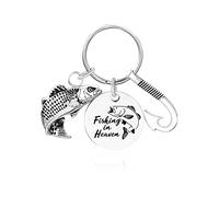 Gredstar Fishing in Heaven Cremation Urn Keychain Fish Keepsake Urn Key Chain Memory Key Tag-Fish Urn Memorial Keychain-Ashes Keychain Cremation Jewellery