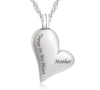 Gredstar Forever in My Heart Urn Necklace for Ashes for Women Heart Shaped Keepsake Memorial Pendant In Loving Memory of Mother Cremation Jewellery