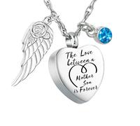 Gredstar Heart Urn Necklace for Ashes, Mother and Son
