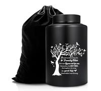 Gredstar Large Tree of Life Cremation Urn Black Burial Urn for Human Ashes, Handcrafted Adult Memorial Urns - Home Decorative Ash Holder with Velvet Bag