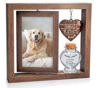 Gredstar Memorial Photo Frame, Rotating Wood with Keepsake Bottle, Tomorrow