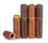 Gredstar Mini Scattering Tubes Set of 4, Portable Cremation Urn for Ashes | Pocket Size, "Forever in My Heart", Rosewood, Brass Fittings, Secure Threaded Closure, Ash Holder, Includes Velvet Pouch