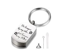 Gredstar Pet Cremation Keychain - Heart Paw Print Stainless Steel Keepsake for Dog Cat Ashes, Memorial Sympathy Gift