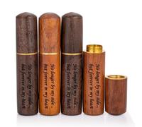 Gredstar Rosewood Mini Scattering Tubes Set of 4 Engraved No Longer By My Side, Portable Pet Cremation Urn for Ashes, Pet Loss Sympathy Gift & Memorial Keepsake for Travel & Ash Scattering Ceremony