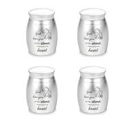 Gredstar Small Urns for Ashes, Set of 4 Mini Cremation Containers for Pet and Human Ashes, Memorial Gifts for Loved Ones (Silve, God has you in his arms)