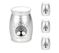 Gredstar Small Urns for Ashes, Set of 4 Mini Cremation Jars with Tree of Life Pattern, Memorial Gifts for Family and Loved Ones