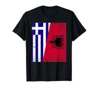 Greece Albania Half Flag Greek Albanian Roots T-Shirt