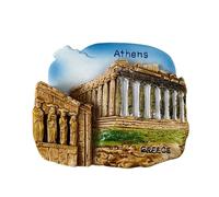 Greece Athens Fridge Magnet - Parthenon and Erechtheum with Karyatids - 3D Souvenir Magnet - Collectible Magnetic Decoration - Travel Gift Idea Collection H48