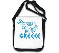 Greece Blue Donkey Graphic Shoulder Bag White