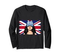 Greece Britain Flags Women Roots British Greek Heritage Long Sleeve T-Shirt
