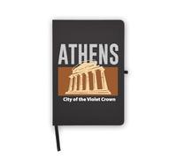 Greece Capital Athens Travel Notebook, Blank Pages, Faux Leather Cover, Planner, Journal, Workbook