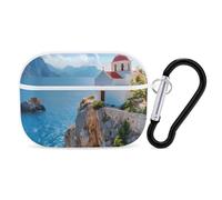 Greece Church on The Cliff of The Sea Earphone Case PC Bluetooth Earbud Cove Headphone Cases Compatible with Airpods Pro White-style