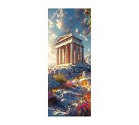 Greece Diamond Art Kits Adults, 5D DIY Diamond Painting Temple Full Drill kits, Crystal Art Rhinestone Embroidery Cross Stitch Crafts Paint by Numbers 30x12 In for Autumn Decorations Room ZSDH-1025