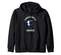 Greece Distressed Flag Thessaloniki Pride Zip Hoodie
