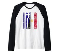 Greece Egypt Half Flag Greek Egyptian Heritage Raglan Baseball Tee