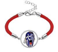 Greece Flag Facial Makeup Head Screang Cap Lucky Red String Bracelet Rope Bracelet Handmade