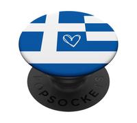 Greece Flag Greek Heart Proud Heritage National Day PopSockets Adhesive PopGrip