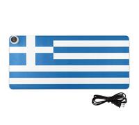 Greece Flag Greek National Blue Leather Heated Mouse Pad Gaming Mousepad 31.5 x 13 in Non Slip Keyboard Pad for Computer Desk Writing,Study