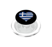 Greece Flag Heart | Vintage Greek Pride Patriotic Graphic PopSockets PopGrip for MagSafe