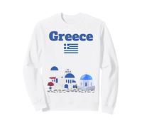 Greece flag holiday souvenir Cyclades Islands architecture Sweatshirt