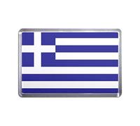 Greece Flag - Medium Plastic Fridge Magnet
