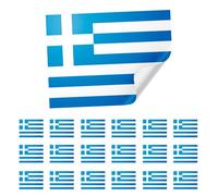 Greece Flag Stickers - 20 Pack | 8x5cm Paper Stickers with Peel & Stick Backing | Durable, Vibrant, Easy to Apply | Gr lag Decals for Cars, Laptops, Books & Events