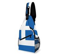 Greece Flag Unisex Crossbody Backpack Multiple Pockets Shoulder Backpack Small Daypack For Walking Sports Business